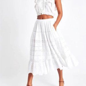 NWT LoveShackFancy White Donna Skirt
